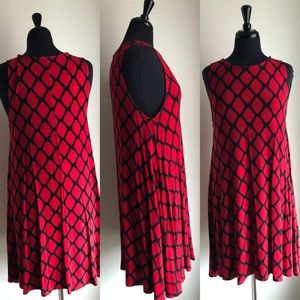 Red and black swing dress